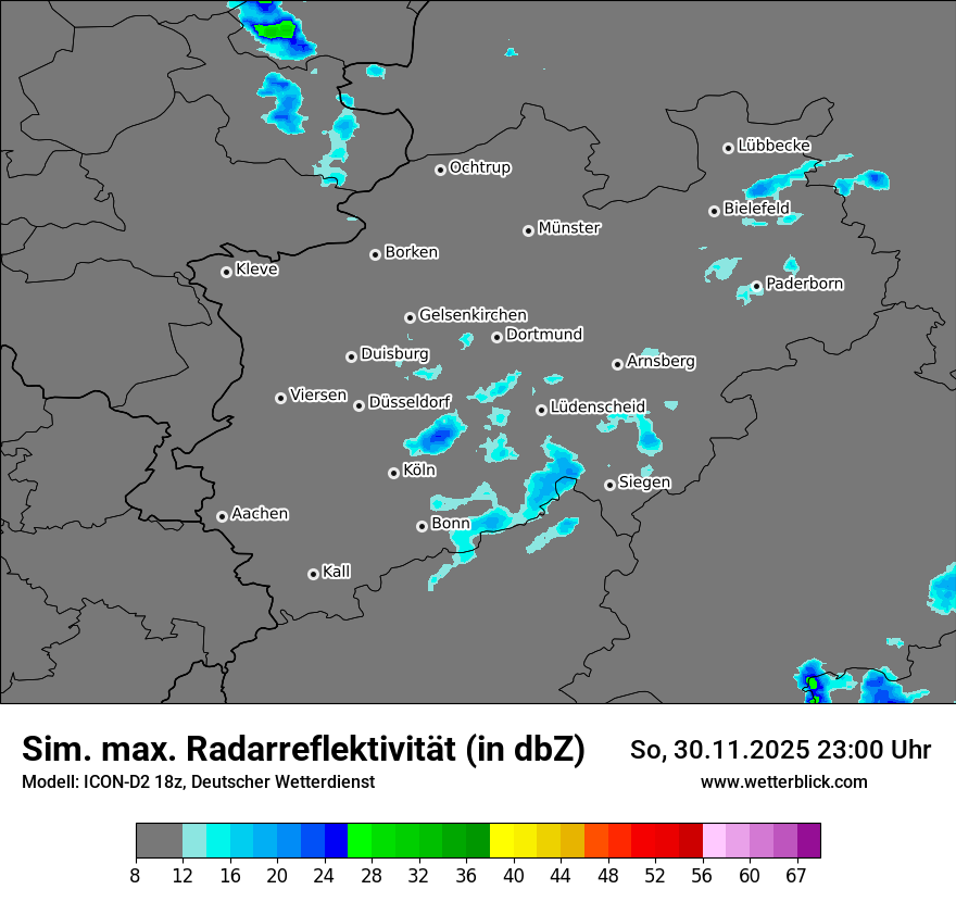 Modellkarten Simuliertes Radarbild