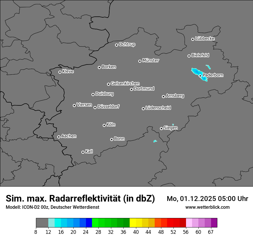 Modellkarten Simuliertes Radarbild