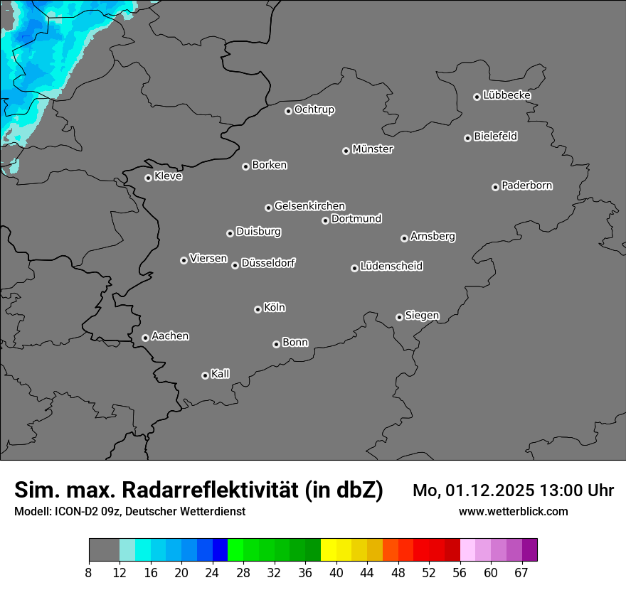 Modellkarten Simuliertes Radarbild