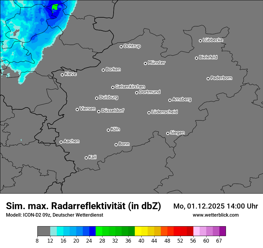 Modellkarten Simuliertes Radarbild