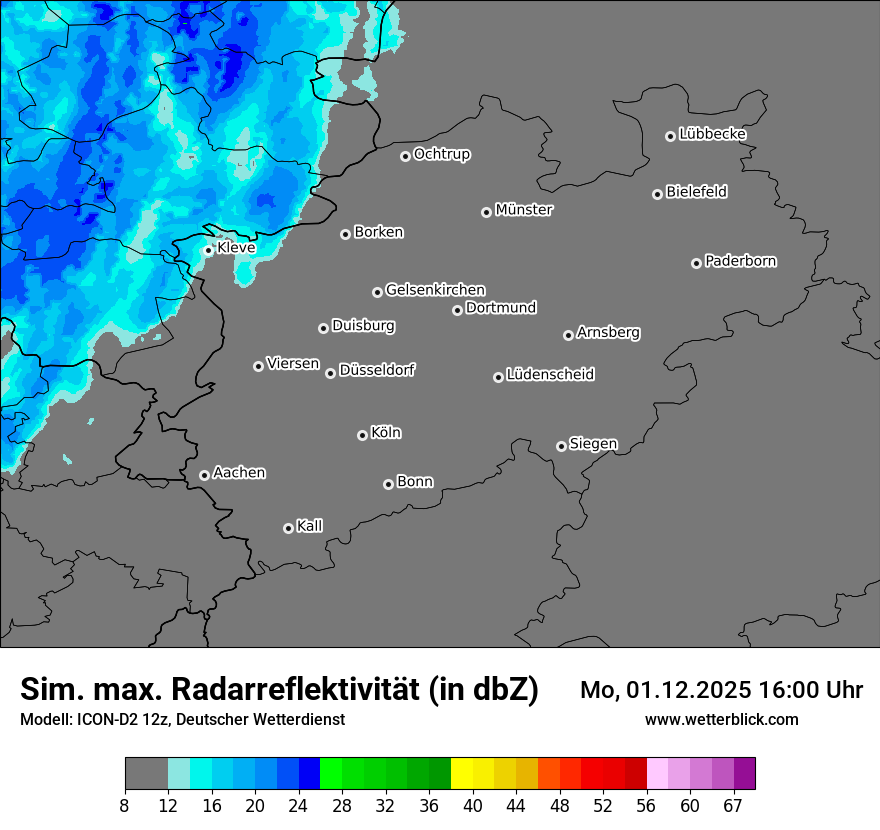 Modellkarten Simuliertes Radarbild