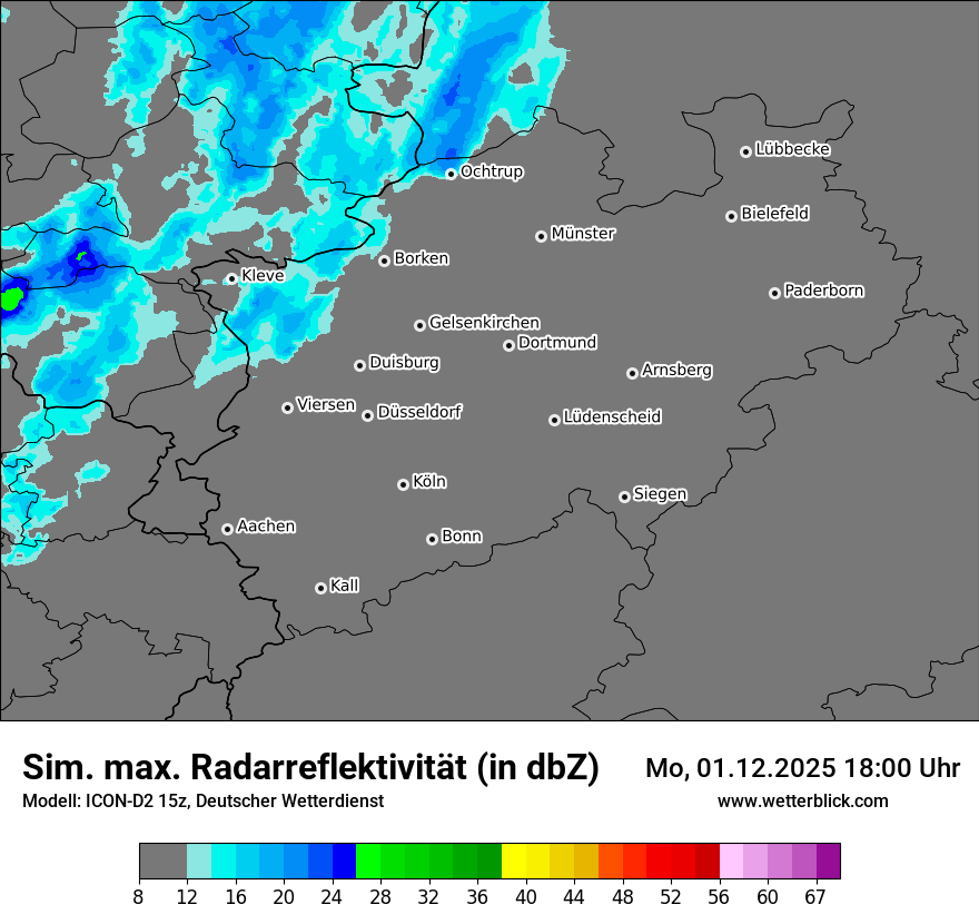 Modellkarten Simuliertes Radarbild