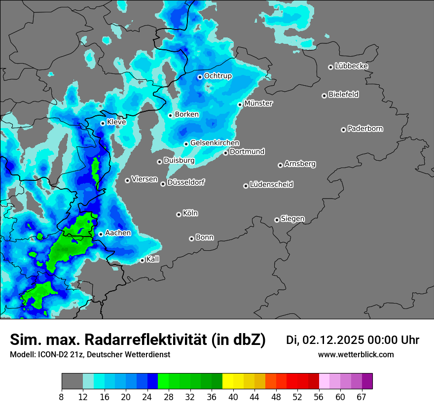 Modellkarten Simuliertes Radarbild