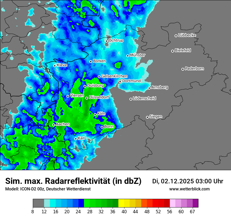 Modellkarten Simuliertes Radarbild