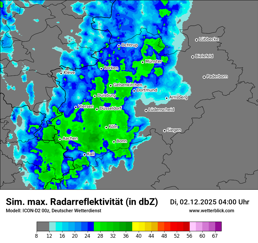 Modellkarten Simuliertes Radarbild