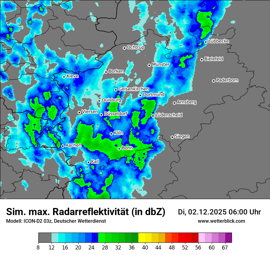 Modellkarten Simuliertes Radarbild