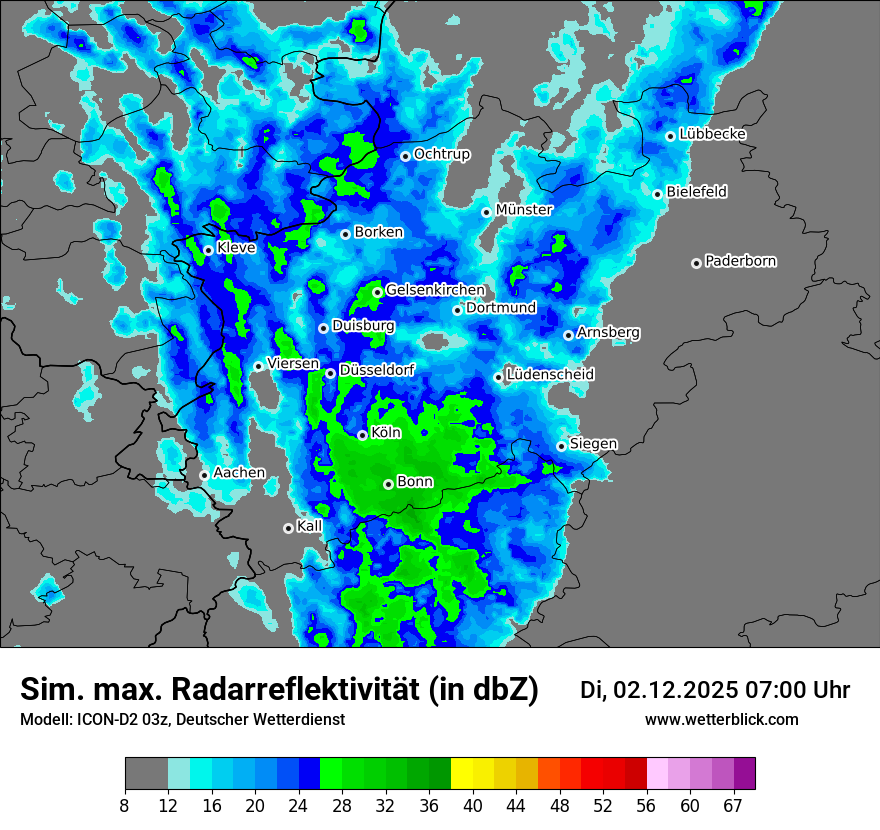 Modellkarten Simuliertes Radarbild