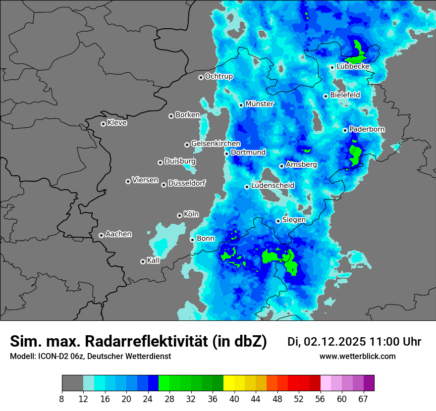 Modellkarten Simuliertes Radarbild