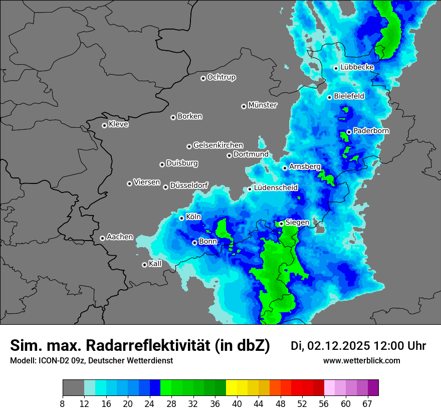 Modellkarten Simuliertes Radarbild