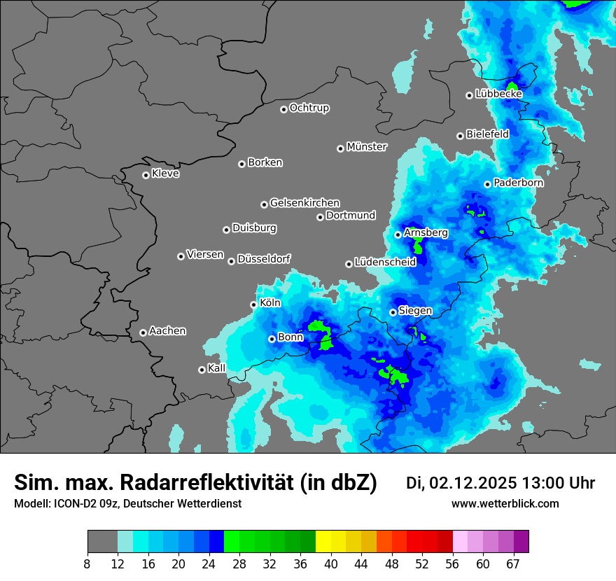 Modellkarten Simuliertes Radarbild