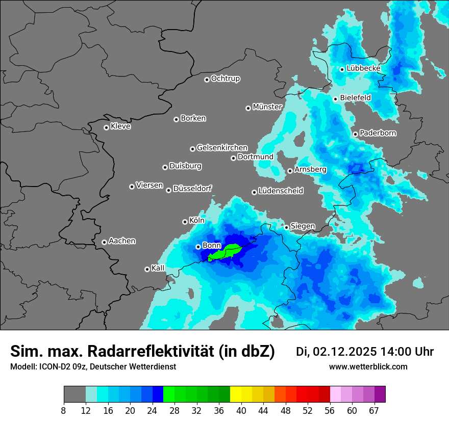 Modellkarten Simuliertes Radarbild