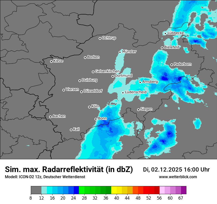 Modellkarten Simuliertes Radarbild