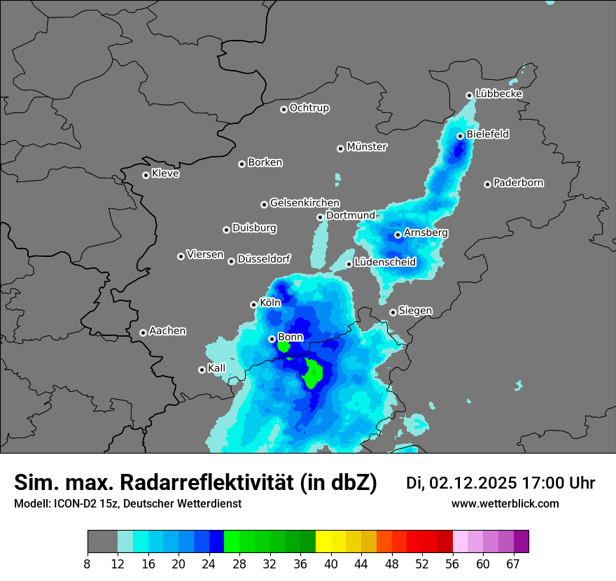 Modellkarten Simuliertes Radarbild