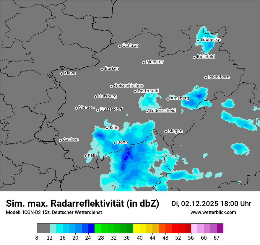 Modellkarten Simuliertes Radarbild