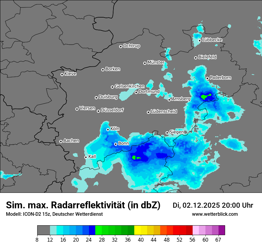 Modellkarten Simuliertes Radarbild
