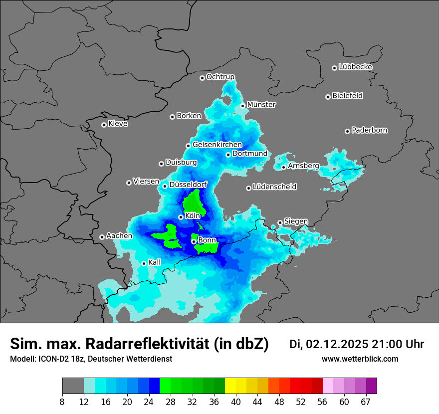 Modellkarten Simuliertes Radarbild