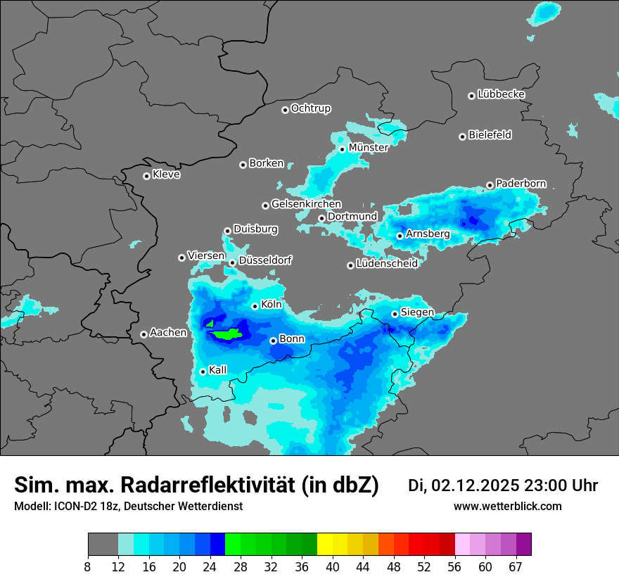 Modellkarten Simuliertes Radarbild