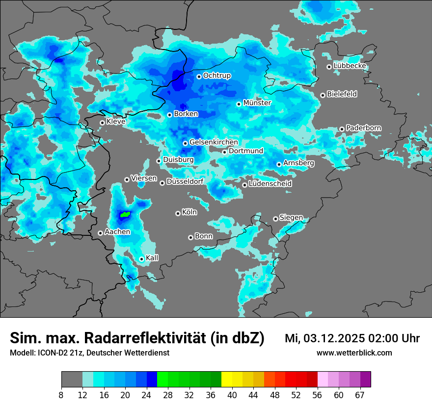 Modellkarten Simuliertes Radarbild