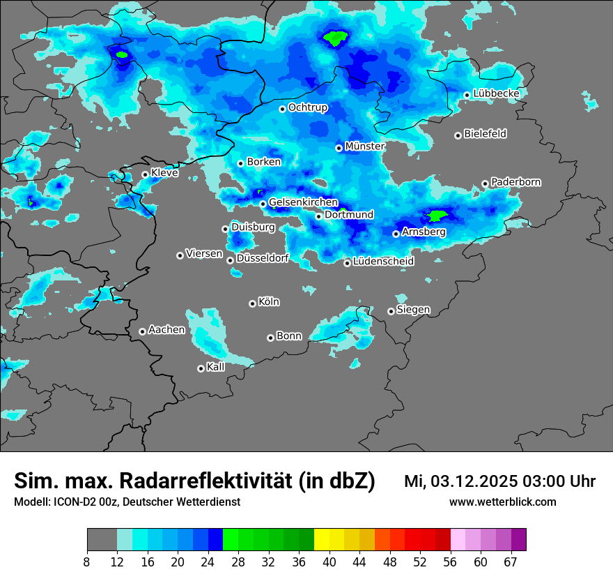 Modellkarten Simuliertes Radarbild