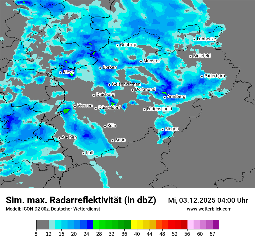 Modellkarten Simuliertes Radarbild