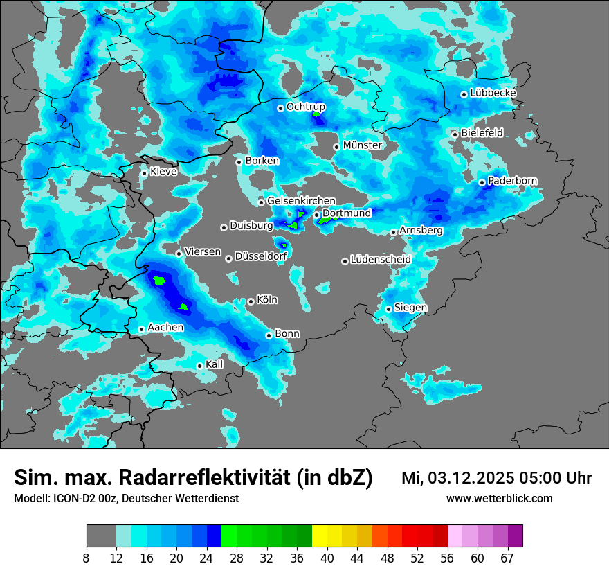 Modellkarten Simuliertes Radarbild