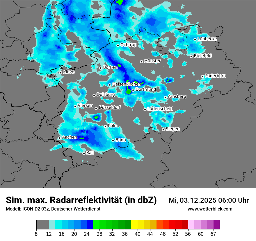 Modellkarten Simuliertes Radarbild