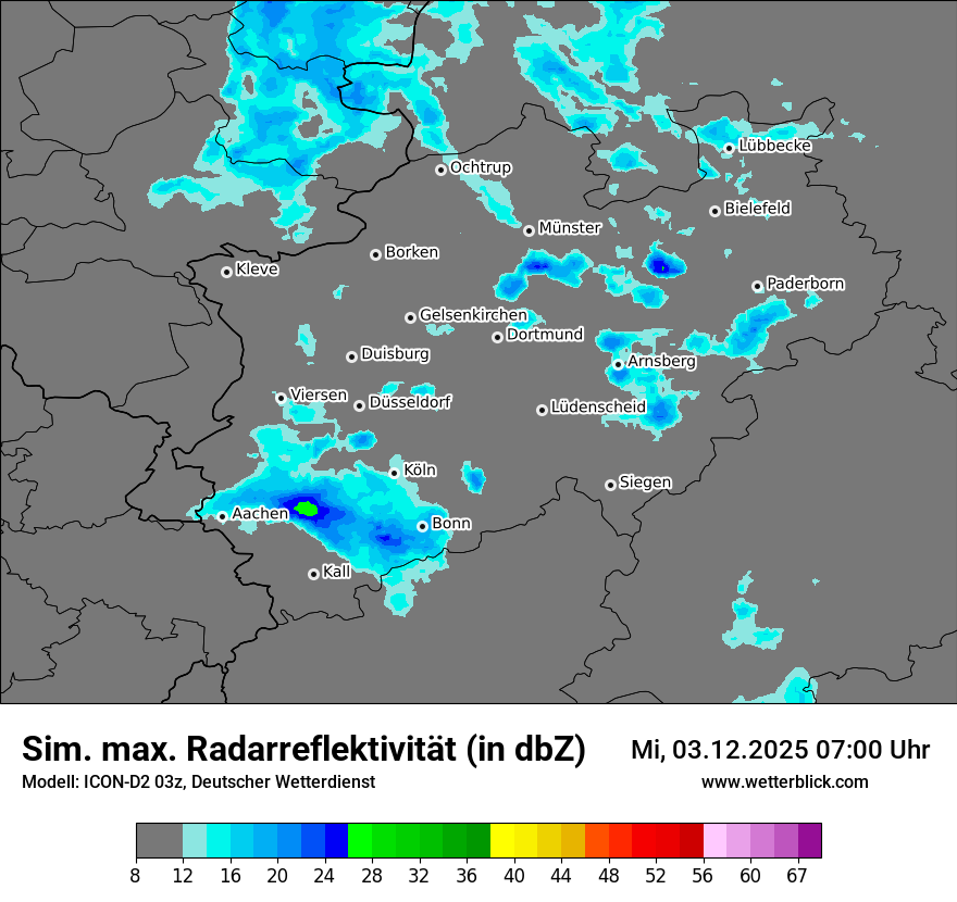 Modellkarten Simuliertes Radarbild