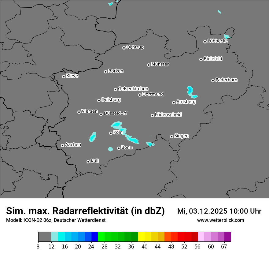 Modellkarten Simuliertes Radarbild