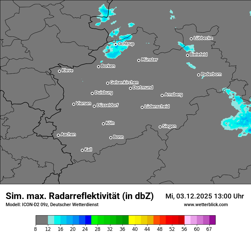 Modellkarten Simuliertes Radarbild