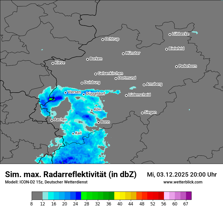 Modellkarten Simuliertes Radarbild
