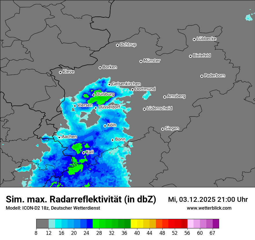 Modellkarten Simuliertes Radarbild