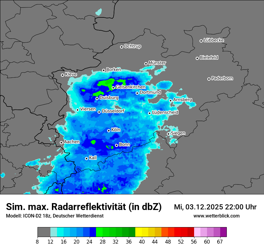 Modellkarten Simuliertes Radarbild