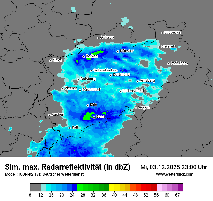 Modellkarten Simuliertes Radarbild
