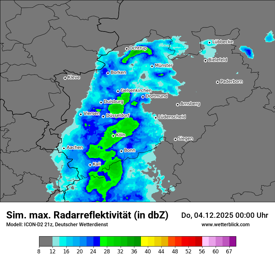 Modellkarten Simuliertes Radarbild