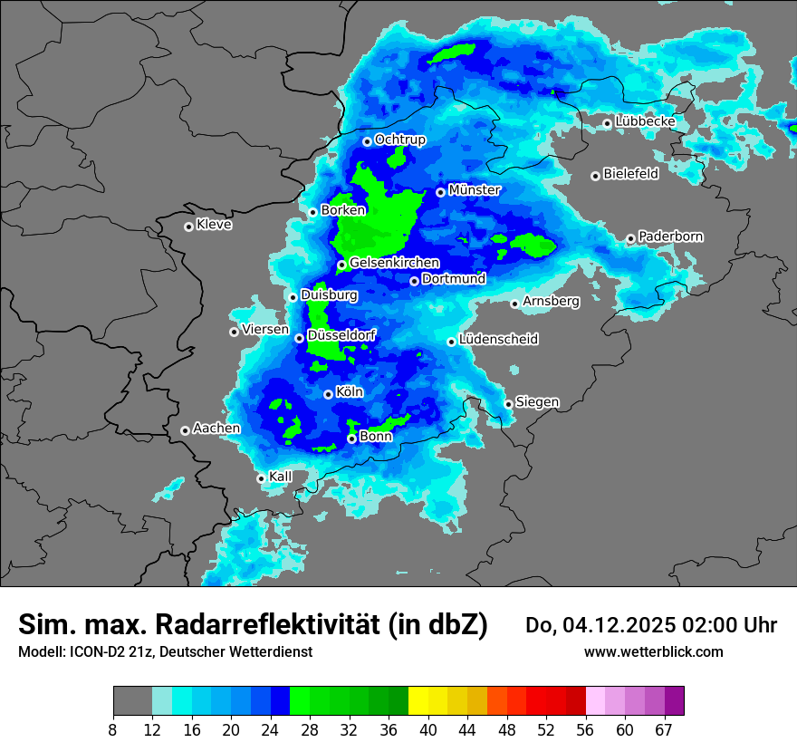 Modellkarten Simuliertes Radarbild