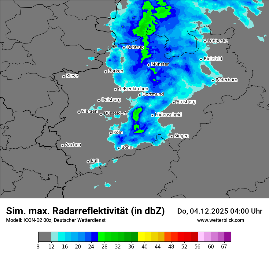 Modellkarten Simuliertes Radarbild