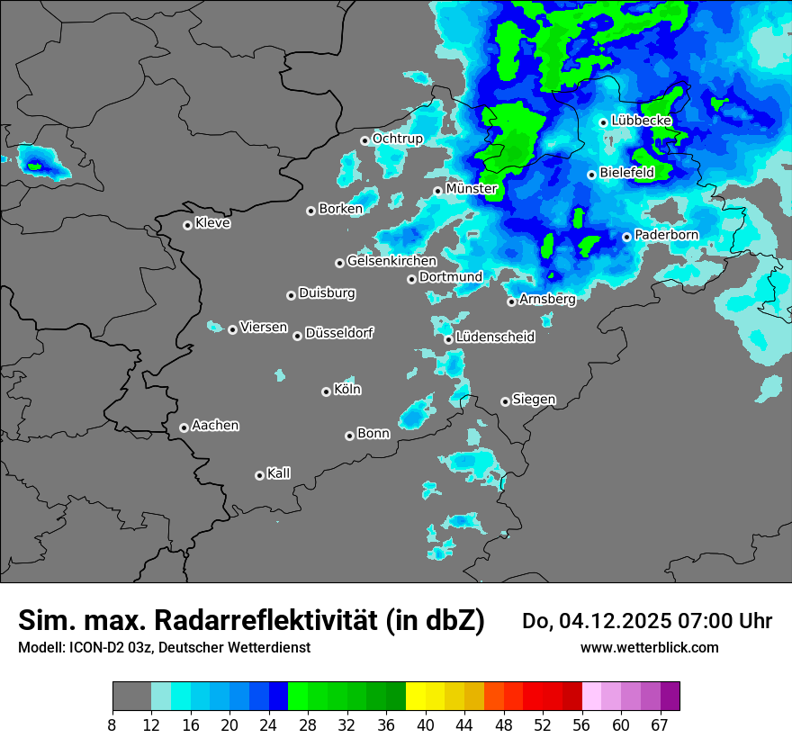 Modellkarten Simuliertes Radarbild