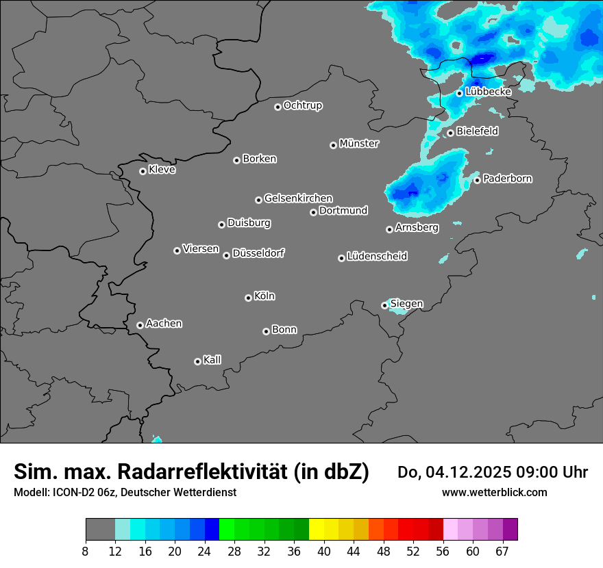 Modellkarten Simuliertes Radarbild