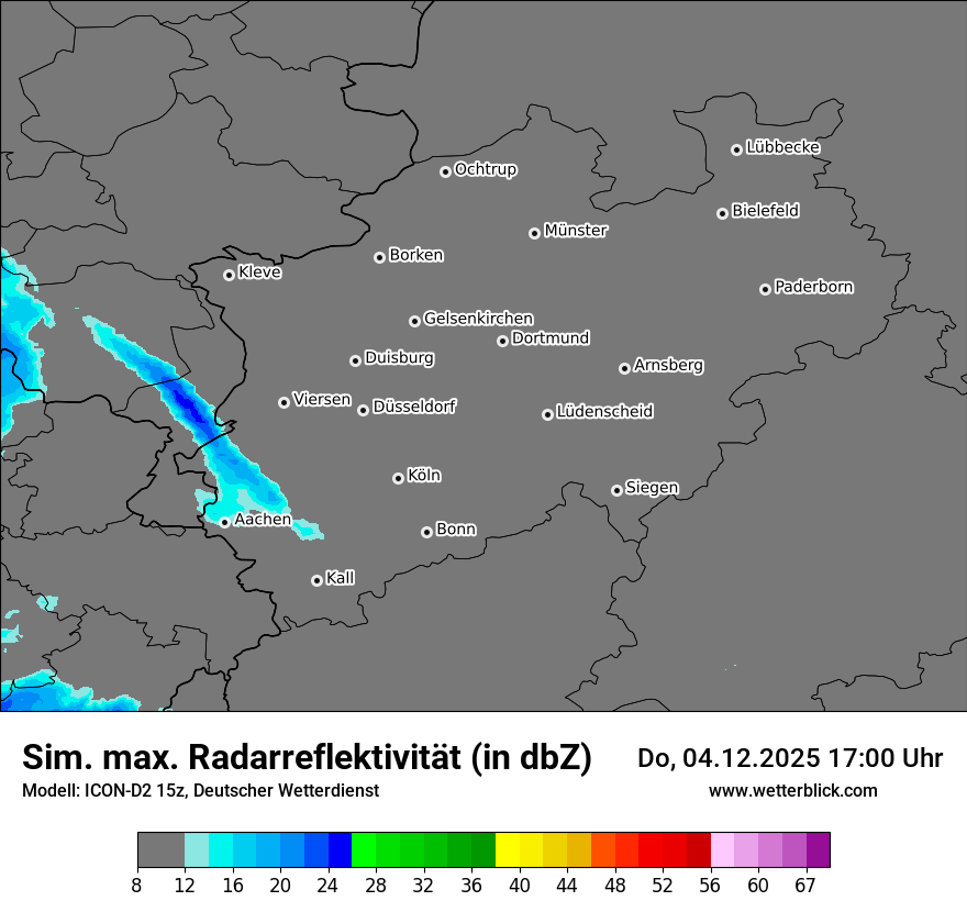 Modellkarten Simuliertes Radarbild