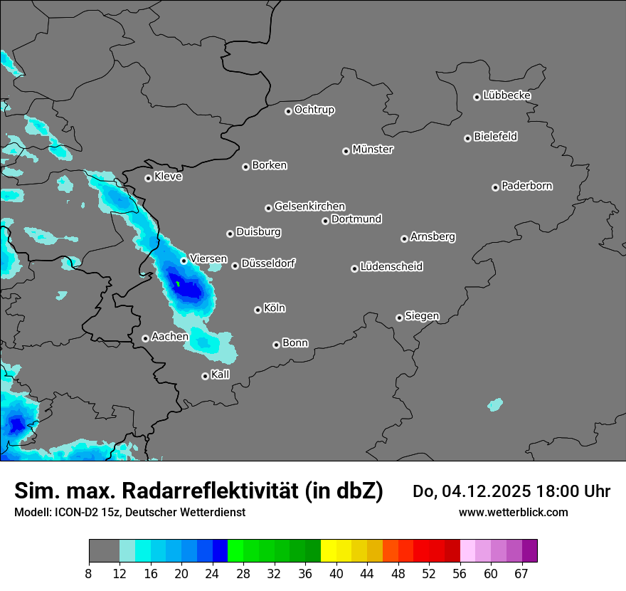 Modellkarten Simuliertes Radarbild