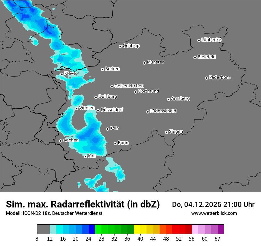 Modellkarten Simuliertes Radarbild