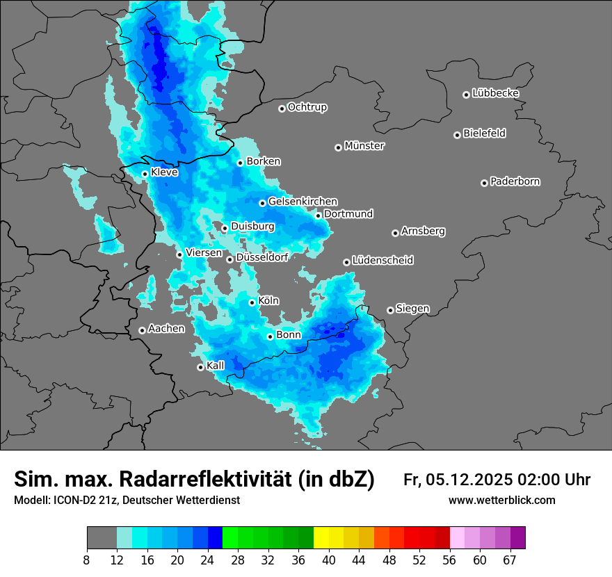 Modellkarten Simuliertes Radarbild