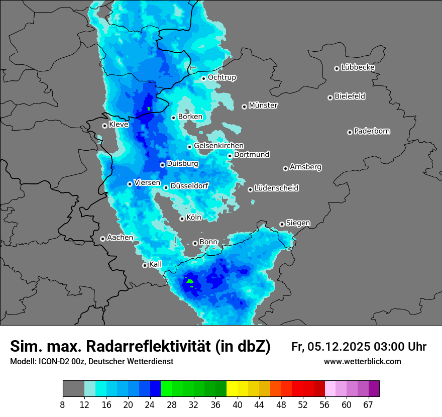 Modellkarten Simuliertes Radarbild