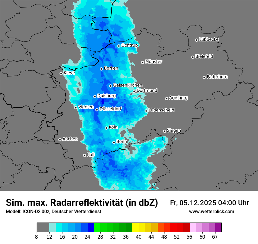 Modellkarten Simuliertes Radarbild