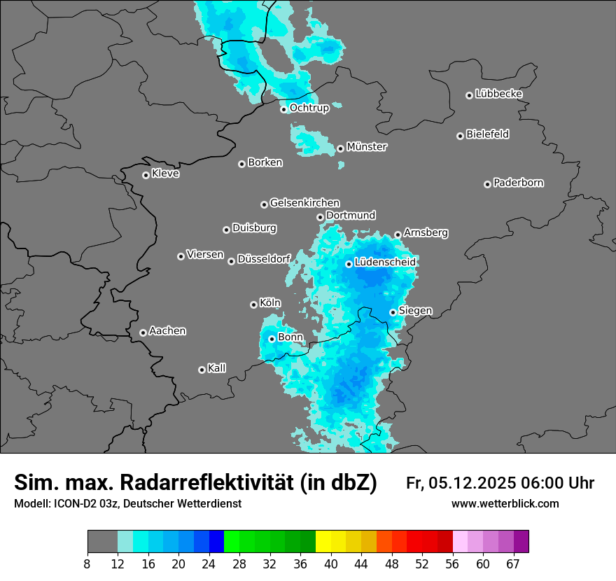Modellkarten Simuliertes Radarbild