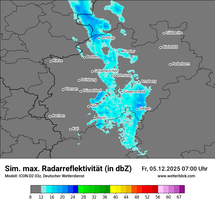 Modellkarten Simuliertes Radarbild