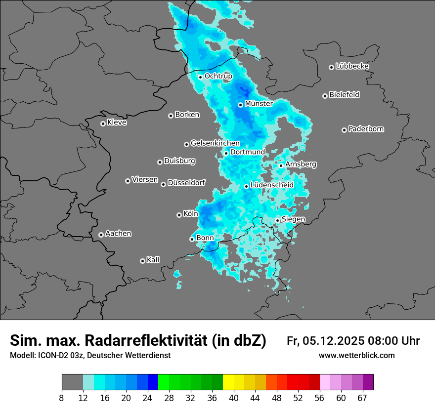 Modellkarten Simuliertes Radarbild