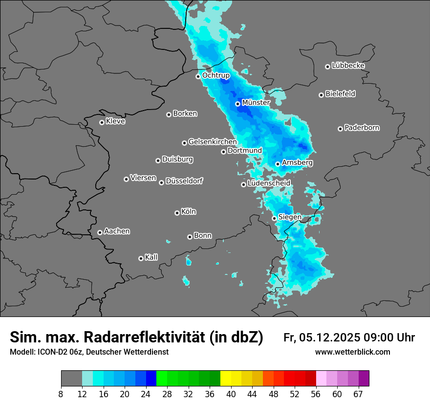 Modellkarten Simuliertes Radarbild