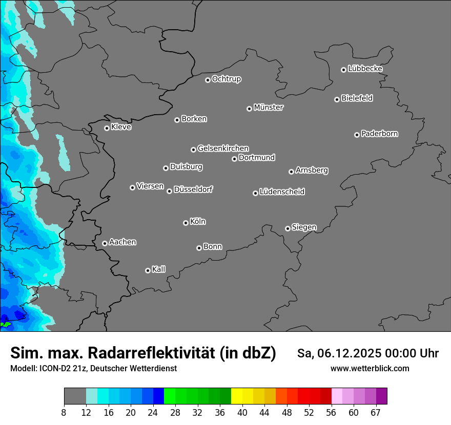 Modellkarten Simuliertes Radarbild