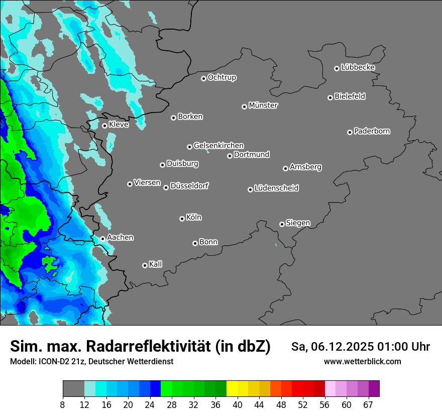 Modellkarten Simuliertes Radarbild